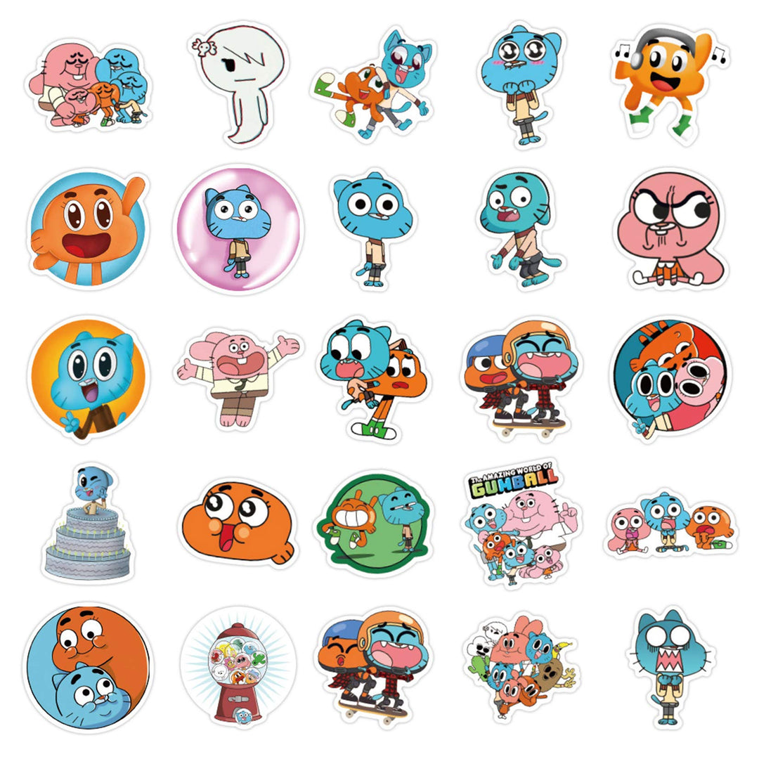 50Pcs The Amazing World of Gumball Waterproof Stickers for Laptops Books Cars Motorcycles Skateboards Bicycles Suitcases Skis Luggage etc BXQX