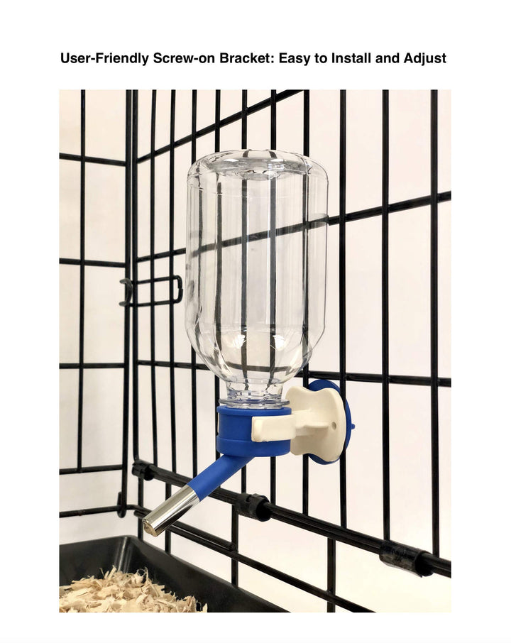 Choco Nose Patented Mini No-Drip Water Bottle/Feeder for Hamsters/Hedgehogs/Gliders/Rats/Mice/Other Small Pets and Animals - for Cages, Crates or Wall Mount. 10.2oz. Nozzle 10mm, Blue (C125)