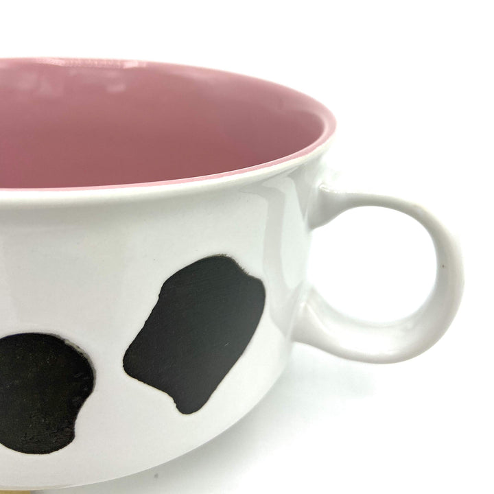 Souper Mug with Lid, Udderly Cows Collection, 22oz Capacity, Hand Painted