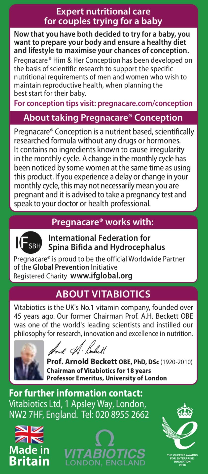 Vitabiotics - - His &amp; Her Conception - 2x30 Tablets