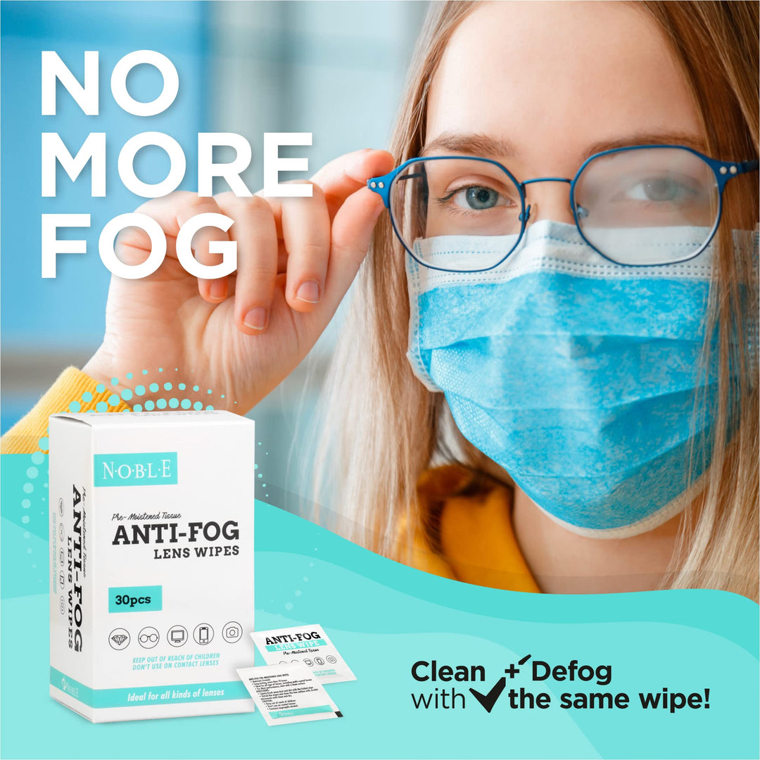 Noble Anti-Fog Pre-Moistened Lens and Screen Cleaning W