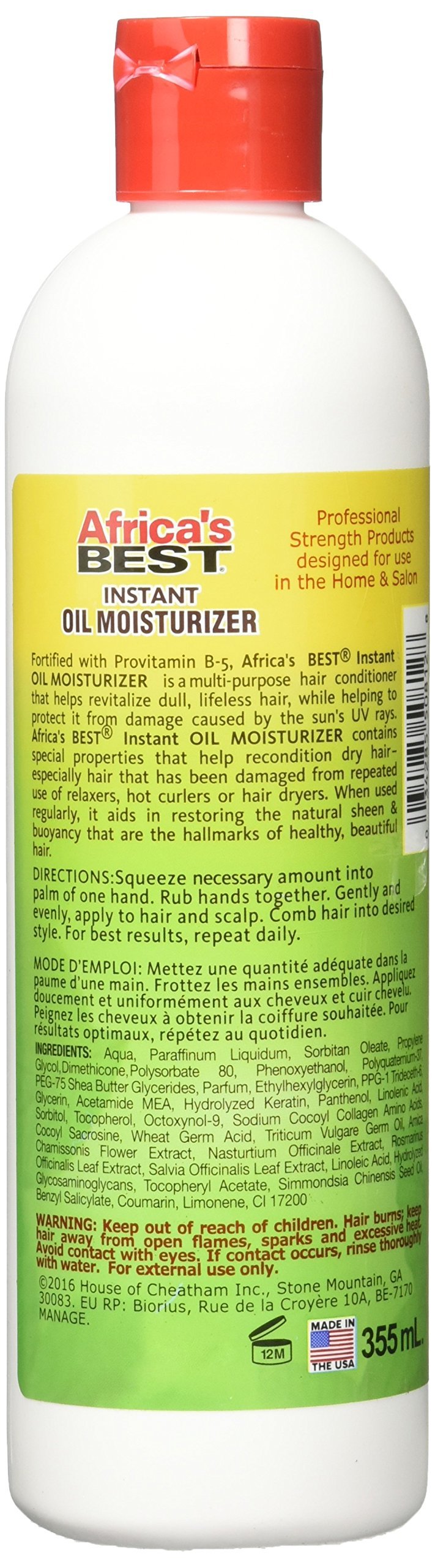 Africa&#39;s Best Instant Oil Moisturizer, 12 Ounce