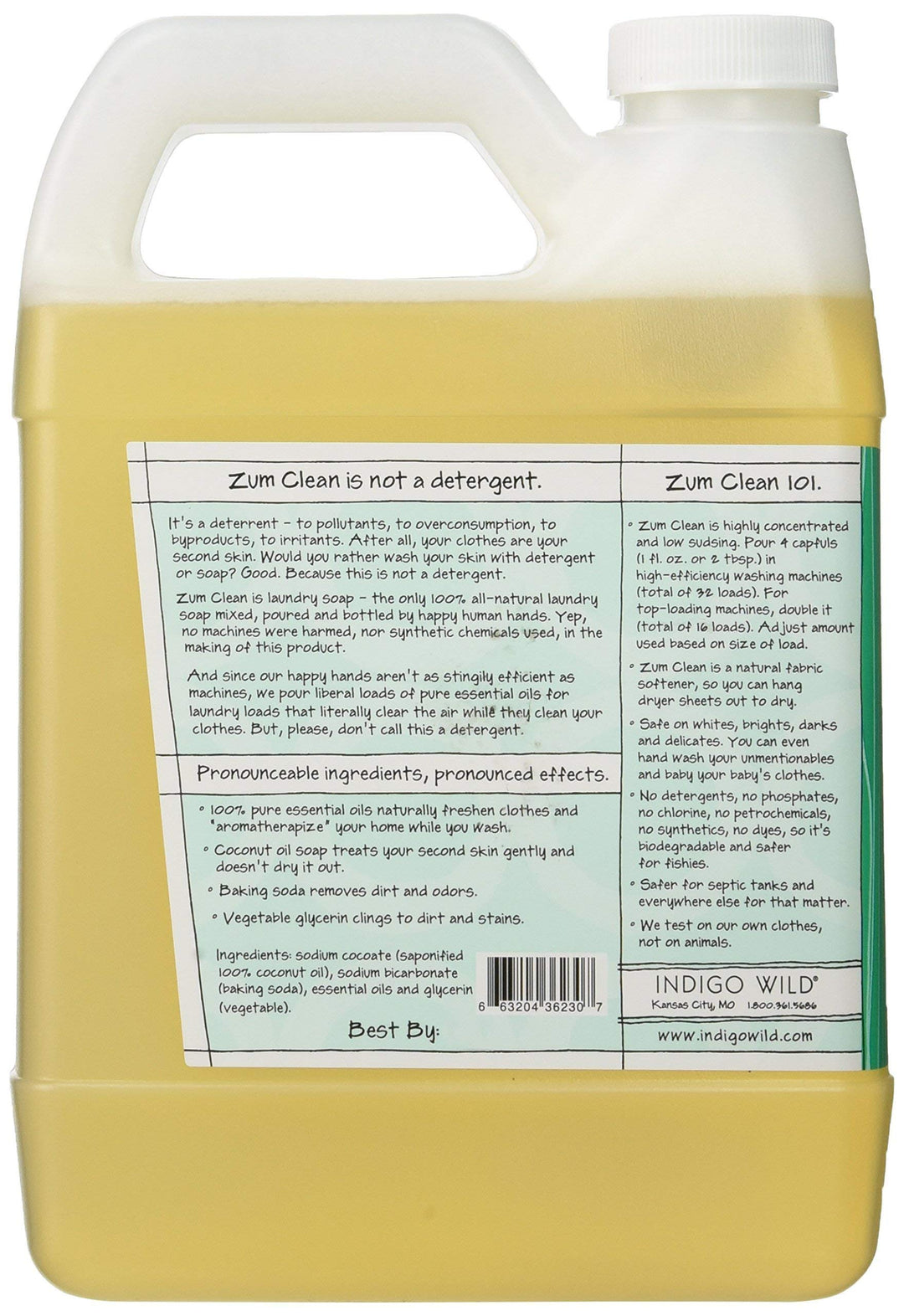 Zum Clean Laundry Soap, Sea Salt, 32 Fluid Ounce