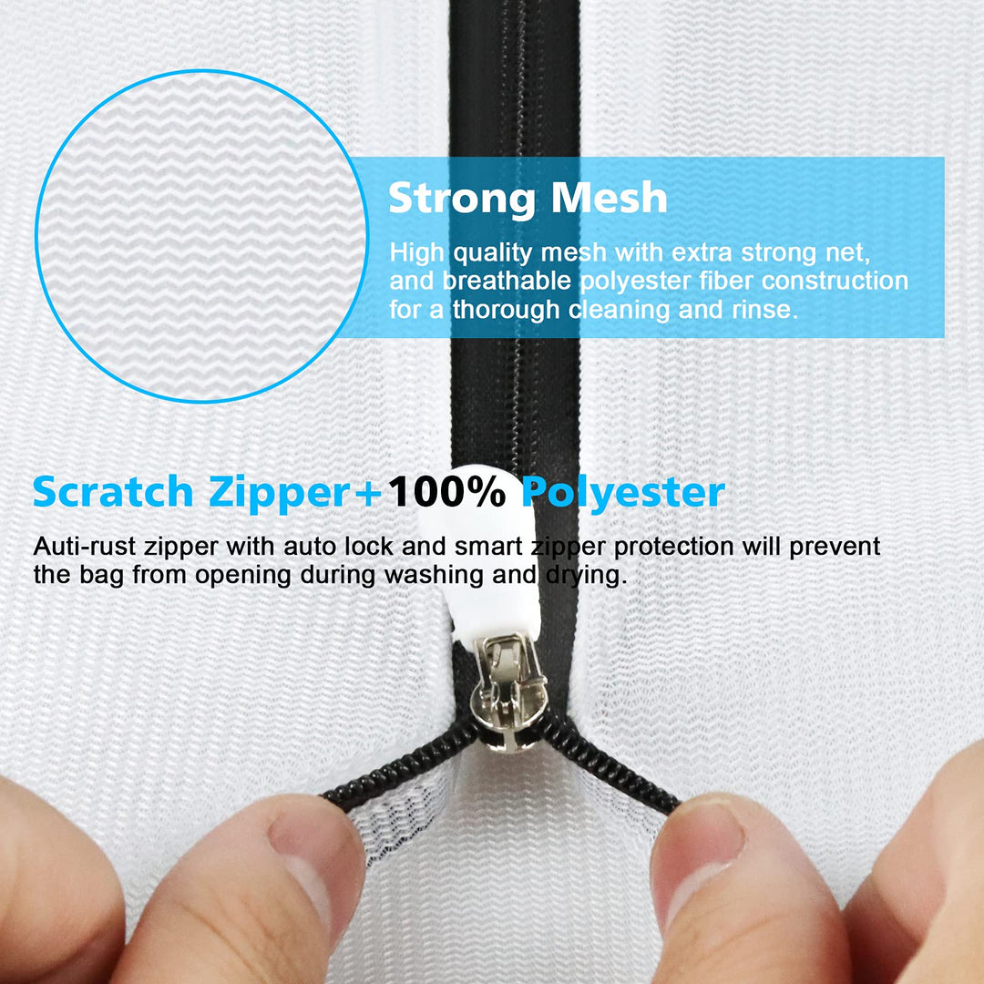 Durable Mesh Laundry Bags for Delicates,Have Hanger Loops (2XX-Large 24 x 24 inches, 2Large 16 x 20 inches)