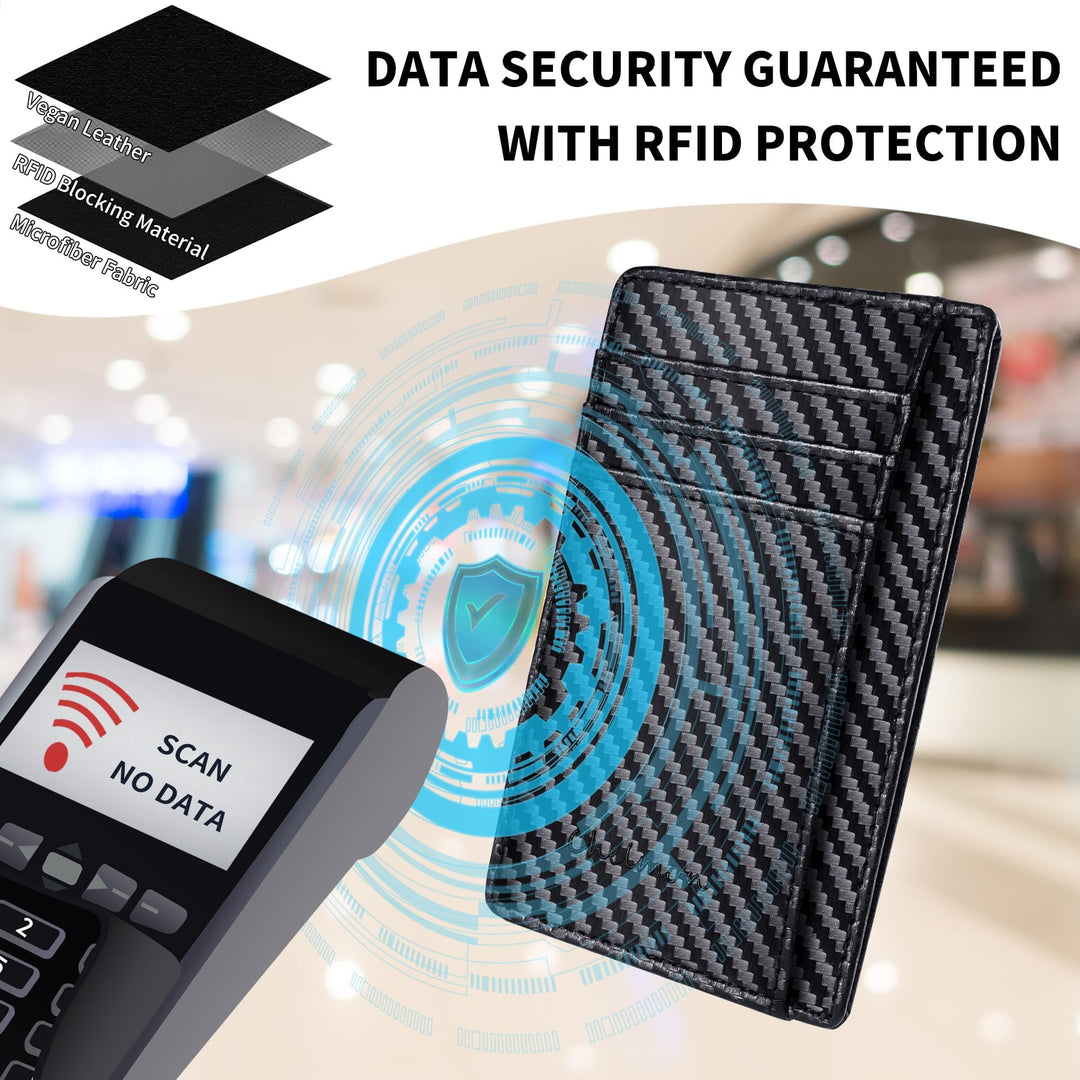 Slim Wallet for Men, Minimalist Front Pocket RFID Blocking Credit Card Holder