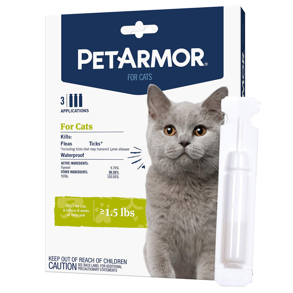 for Cats, Flea & Tick Treatment for Cats (Over 1.5 Pounds), Includes 3 Month Supply of Topical Flea Treatments