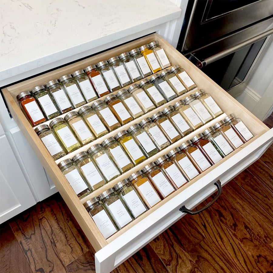 MIUKAA Clear Acrylic Spice Drawer Organizer, 4 Tier- 2 