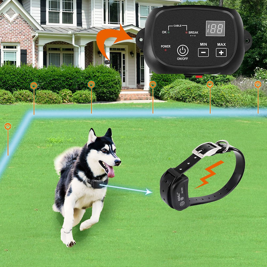 Electric Dog Fence, Pet Containment System (Aboveground/Underground, 650 Ft Wire, IP66 Waterproof/Rechargeable Collar, Shock/Tone Correction, for 1 Dog)