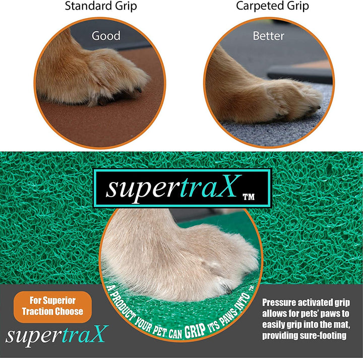 supertraX Ramps for Dogs and Cats, Maximum Traction Surface,Portable/Easy-Fold (No Tools Required),Built in Handle for Travel,5 Models, 42-71 Inches Long,Supports 150-200lbs,New Black/Green
