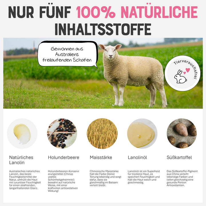 Dr. Lipp Superfood Lip Tint Sweet Potato 8ml – 4-in-ONE Ultra Moisturising Tinted Lip Balm, Lip Gloss, Cheek Blush &amp; Glossy Eyeshadow – 100% Natural – Fragrance &amp; Cruelty Free