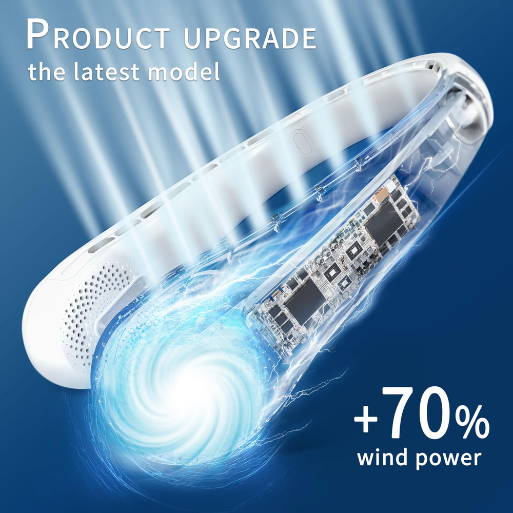 FrSara Neck Fan, Bladeless Neck Fan,Upgraded 5200mAh,Lo