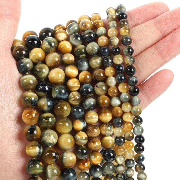 45pcs 8mm Top AAA Natural Stone Beads,Tiger Eye Crystal Gemstone(Brown Beads Tiger Eye) /Smooth Round Loose Beads for Jewelry Making(Bracelet,Necklace, Earrings)-Enjoy DIY Fun