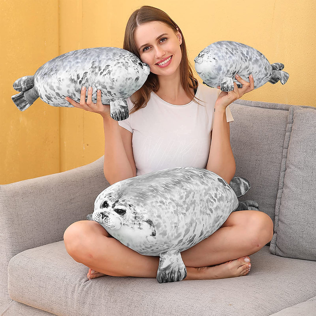 Chubby Blob Seal Pillow Soft Stuffed Cotton Plush Animals Toy for Kids (Small)