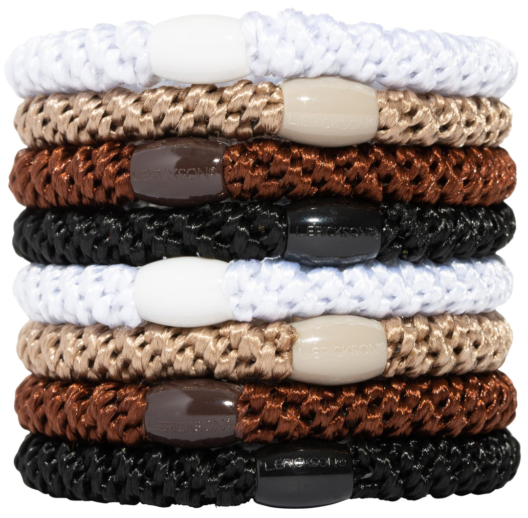 L. Erickson Ponytail Holders - Set of Eight - Neutral