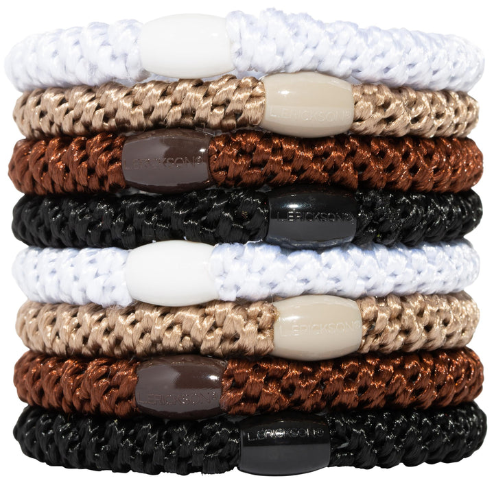 L. Erickson Ponytail Holders - Set of Eight - Neutral