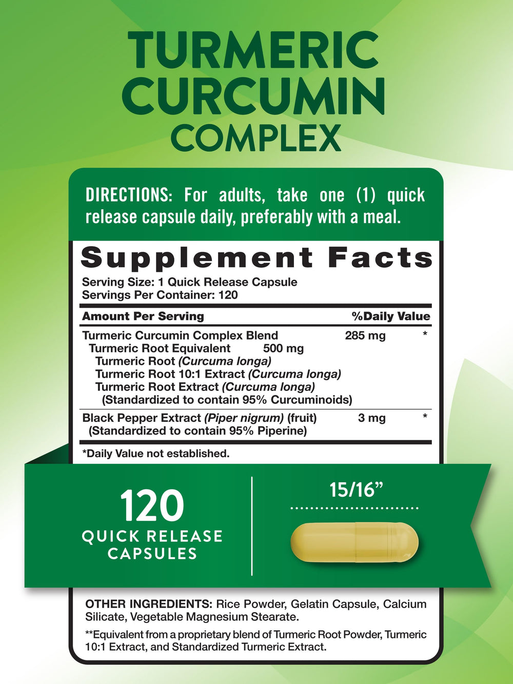Nature's Truth Turmeric Curcumin 500mg | 120 Capsul