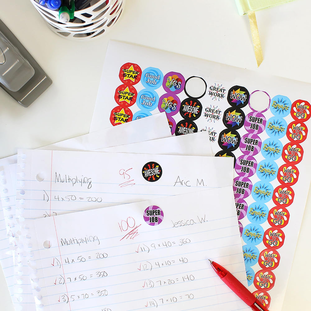 Teacher Reward Motivational Stickers for Children (Set of 1,080)