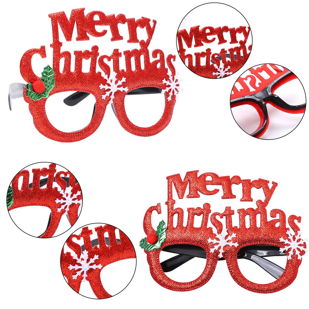 9 Pieces Christmas Headbands Xmas Glasses Frames Christmas Costume Headwear Accessory for Christmas Party Favor