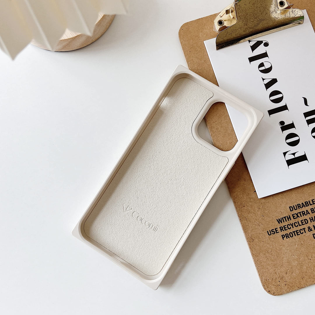 Rectangle Case Compatible with iPhone 11 - Silicone, Luxury, Slim, Matte, Soft Touch, Microfiber Lining, Fingerprint Resistant, Anti-Scratch, Shockproof - Antique White