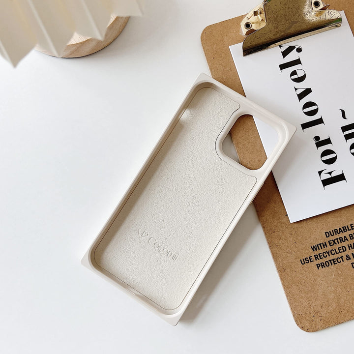 Rectangle Case Compatible with iPhone 11 - Silicone, Luxury, Slim, Matte, Soft Touch, Microfiber Lining, Fingerprint Resistant, Anti-Scratch, Shockproof - Antique White