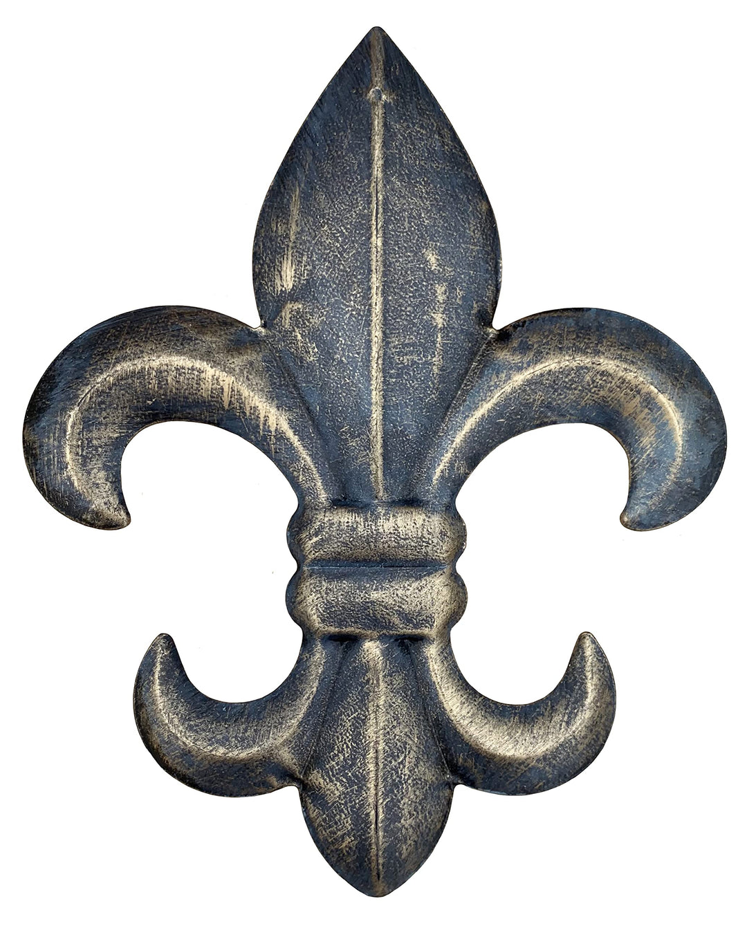 8 Metal Fleur De Lis Wall Plaque/Art with hanger - Rustic Creole Tuscan Decor (Weathered Bronze)