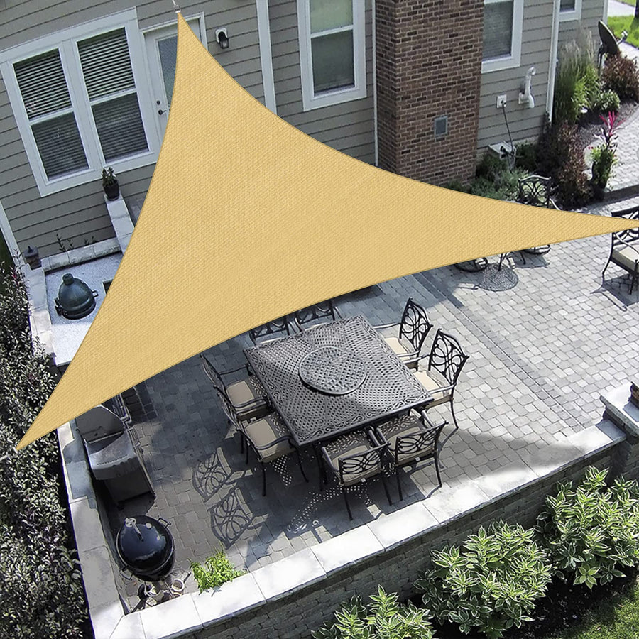 Triangle Sun Shade Sails for Patios 8 x 8 x 8 ft Sun UV Blocking Outdoor Canopy, Sunshades for Backyard, Lawn and Garden and All Outdoor Activities, Sand