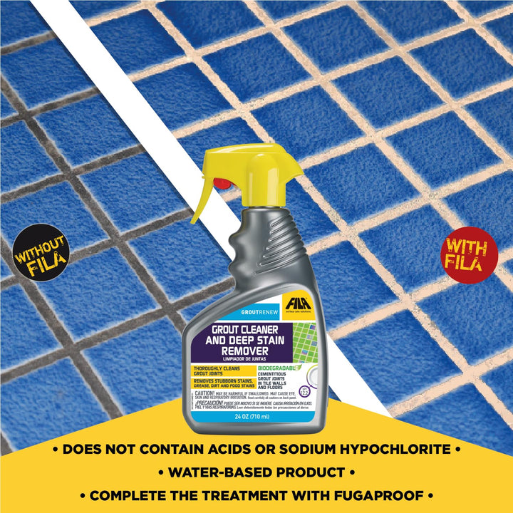 FILA Filagrout Net 24 OZ, Grout Cleaner for Tile Floors, Ceramic Tile and Porcelain Tile, Non-acid and Biodegradable