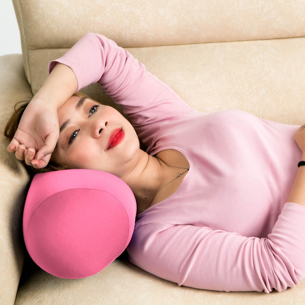 7 inches x 12 inches Microbead Bolster Squishy/Flexible/Extremely Comfortable Roll Pillow - Pink