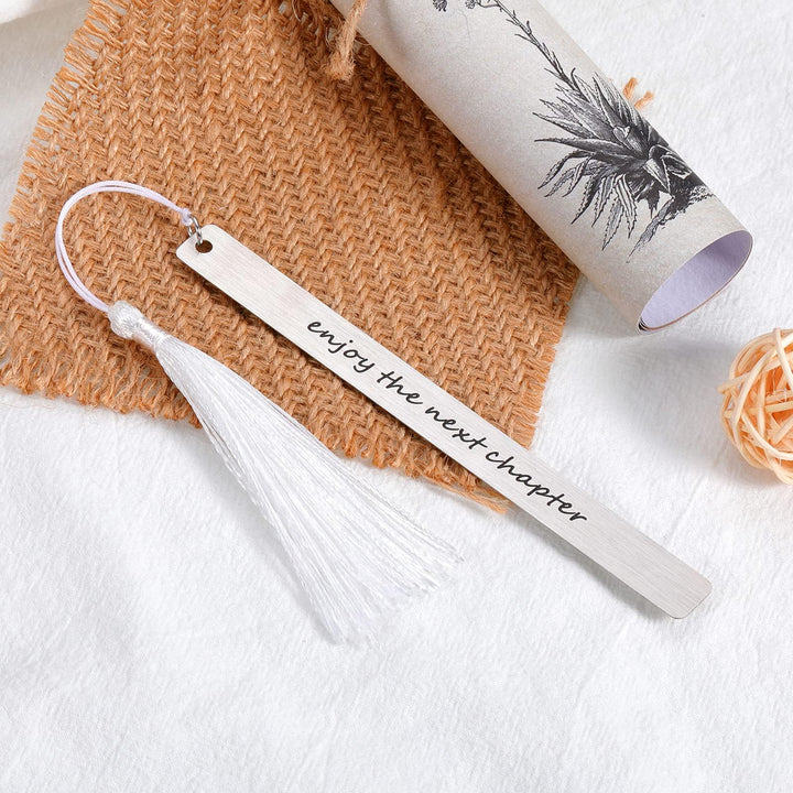 Retirement Gift for Woman Men Senior Night Graduation Gift for Students Enjoy The Next Chapter Bookmarks for Reading Women Inspirational Bookmarks with Tassel for Book Lover Christma Stocking Stuffers