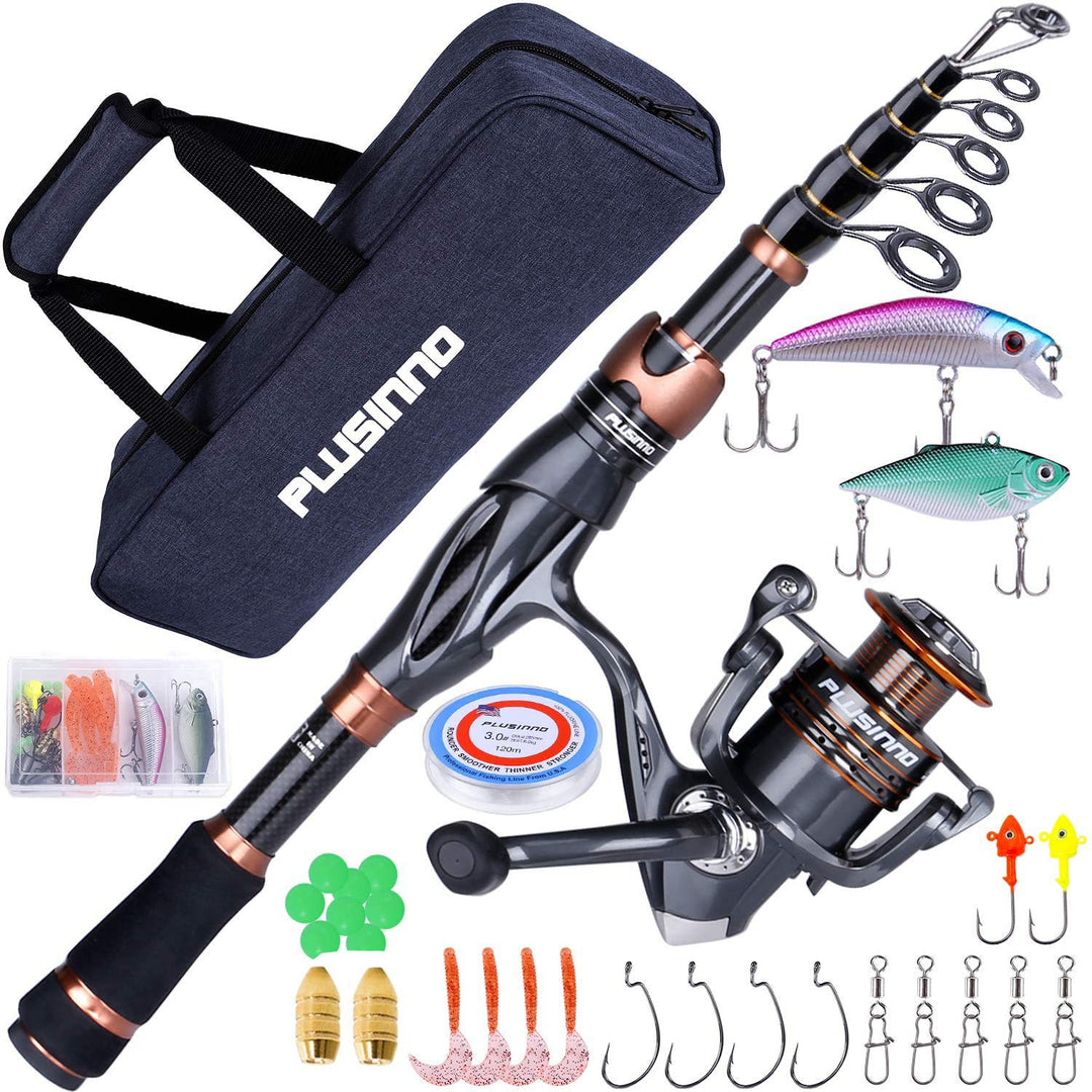 PLUSINNO Fishing Rod and Reel Combos, Bronze Warrior To