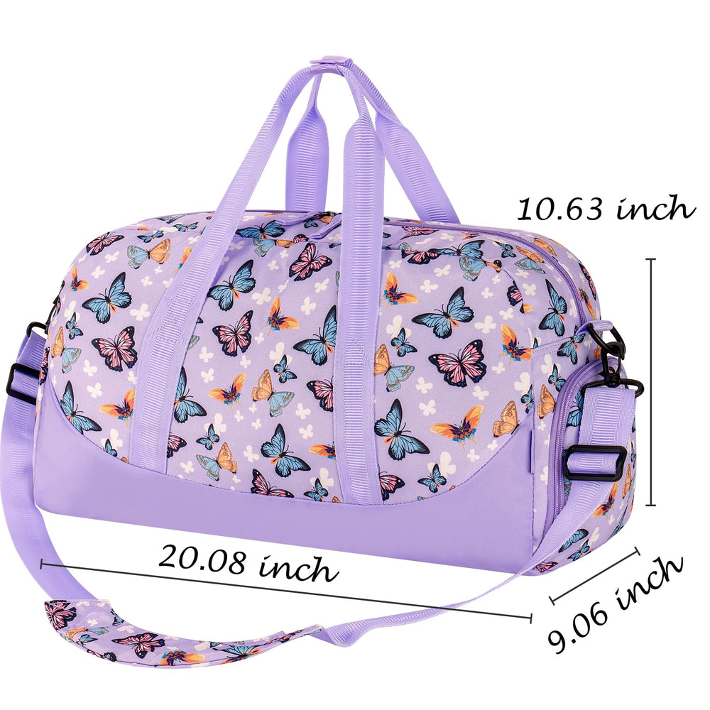 Kids Duffle Bag Girls Mermaid Duffle Bag for Kids Little Girls Overnight Bag for Kids Duffel Bags Weekender Travel Bag for Girls Sleepover Bag for Kids Toddler Gym Dance Bag Gift Purple