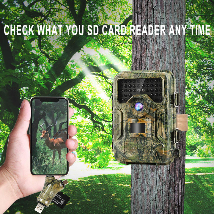 Trail Camera Viewer SD Card Reader for iPhone iPad Mac &amp; Android, 4 in 1 SD/Micro SD/TF Memory Card Reader Adapter to View Hunting Game Camera Photos or Videos on Smartphone