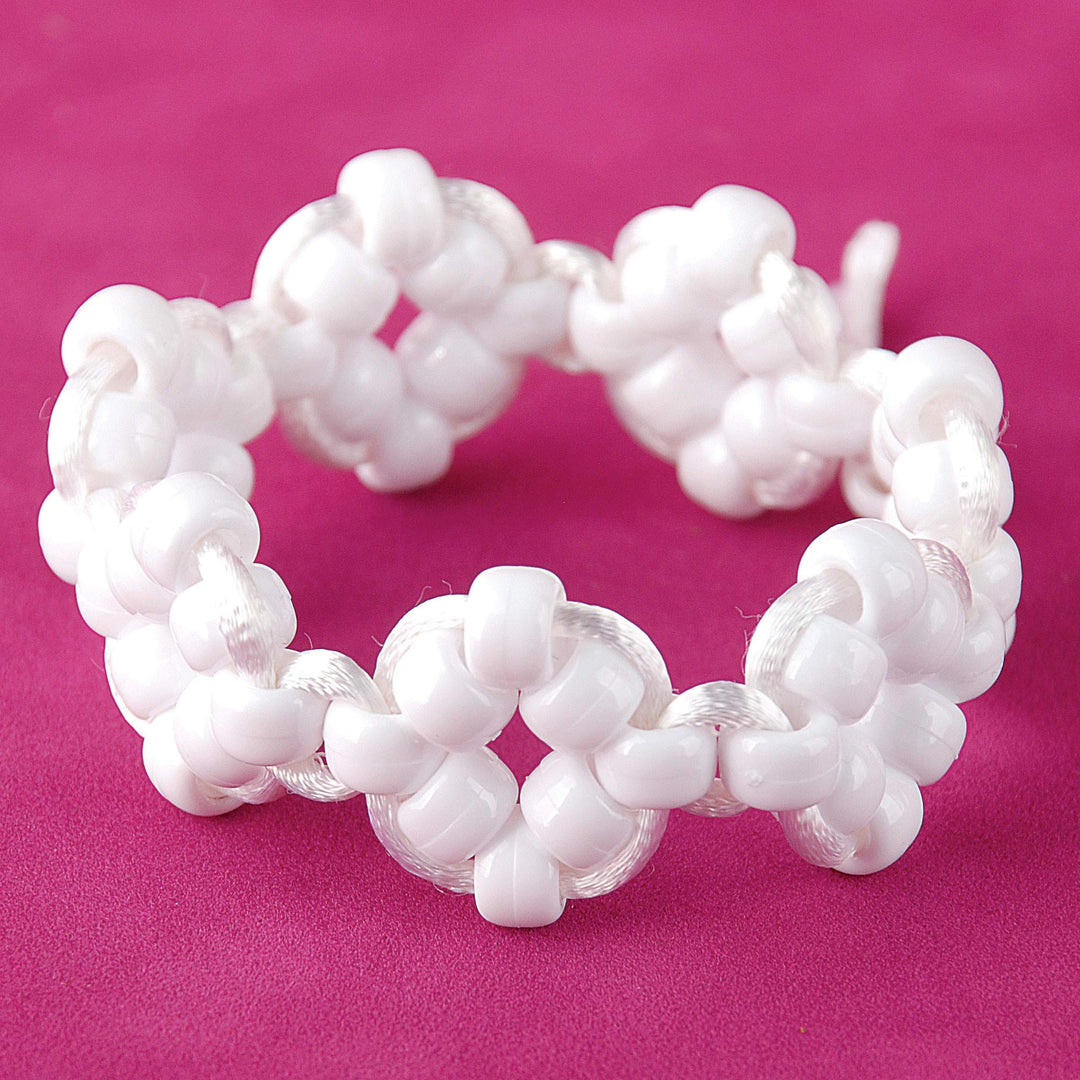6 by 9mm Barrel Pony Bead, White, 900-Pieces