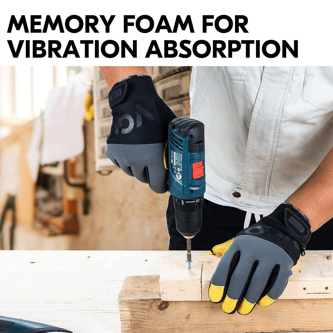 Vgo... 1-Pair Safety Work Gloves for Men,Anti-Vibration