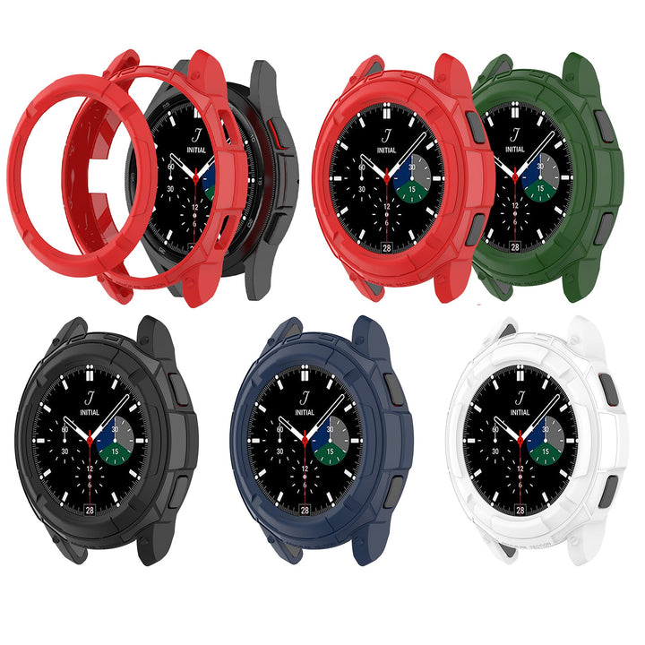 Compatible with Samsung Galaxy Watch 4 Classic Case 46mm, Protective Edge Case with Bezel Ring Cover Case Frame for Galaxy Watch 4 Classic 46mm (Black/Blue/Red/White/Green, Watch4 Classc 46mm)