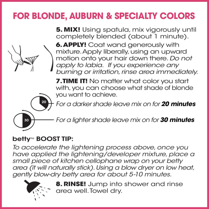 Fun (Hot Pink) Betty - Color For The Hair Down There Hair Coloring Kit