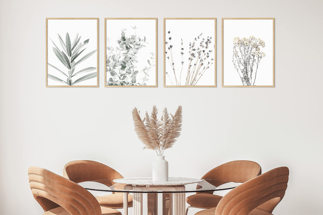 Botanical Plant Wall Art Prints- Sets Of 4 (8x10 &#39;&#39;) Unframed Wall Decor- Pictures Minimalist Wall Art Photo, Kitchen, Bedroom Wall Decor