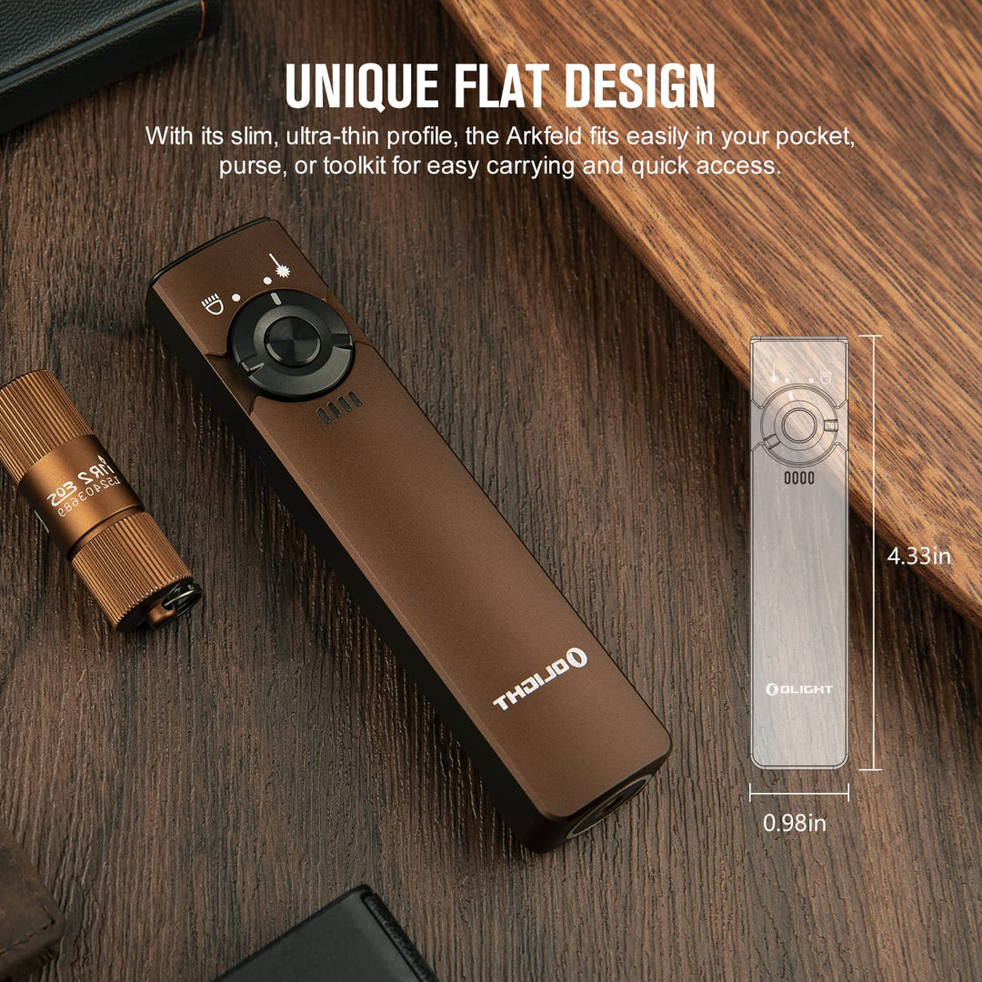 OLIGHT Arkfeld Flat Flashlight 1000 Lumens Dual Light S