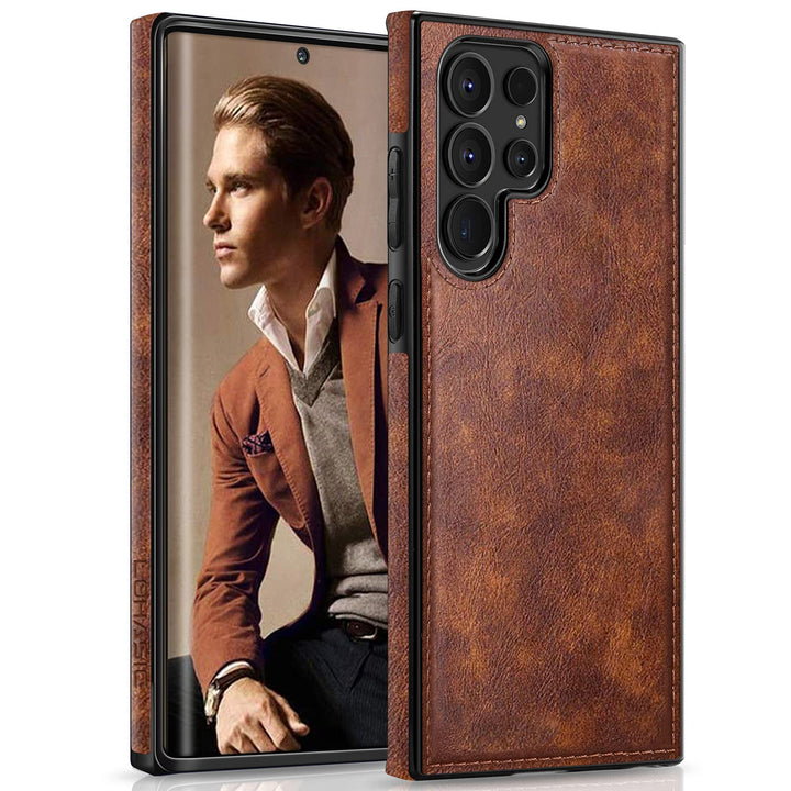 LOHASIC for Galaxy S23 Ultra Case, Premium Leather Luxu