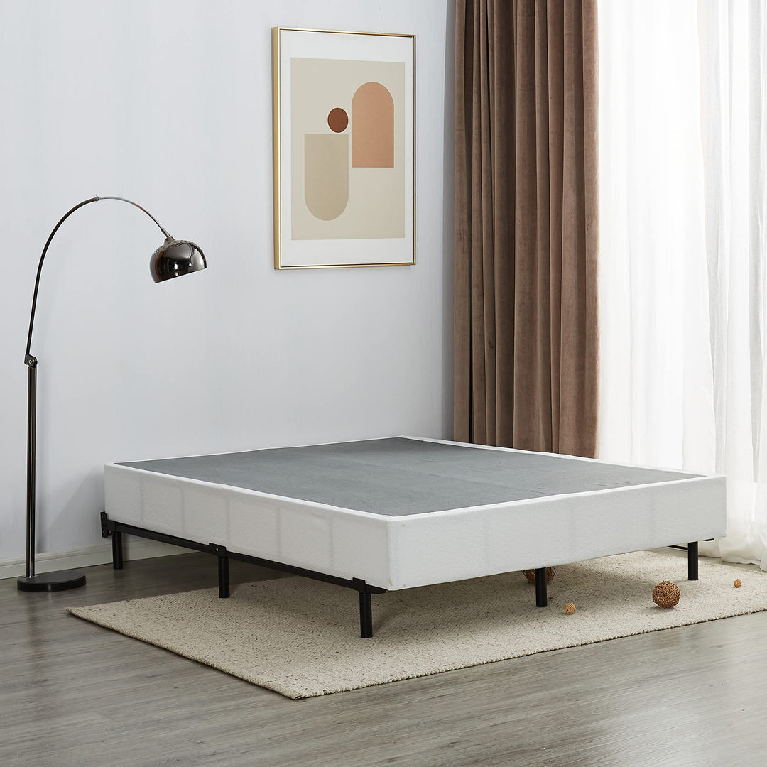 King Bed Frame, Heavy Duty Metal King Size Bed Frame for Boxspring and Mattress, Easy Assembly 9-Leg Support Mattress Base, Noise Free 7-Inch Low Bed Frame, Black