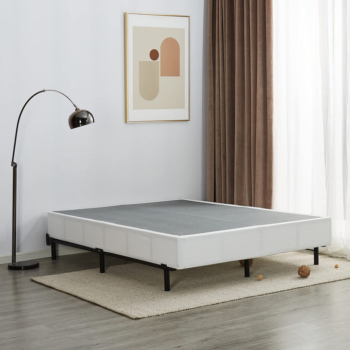 King Bed Frame, Heavy Duty Metal King Size Bed Frame for Boxspring and Mattress, Easy Assembly 9-Leg Support Mattress Base, Noise Free 7-Inch Low Bed Frame, Black