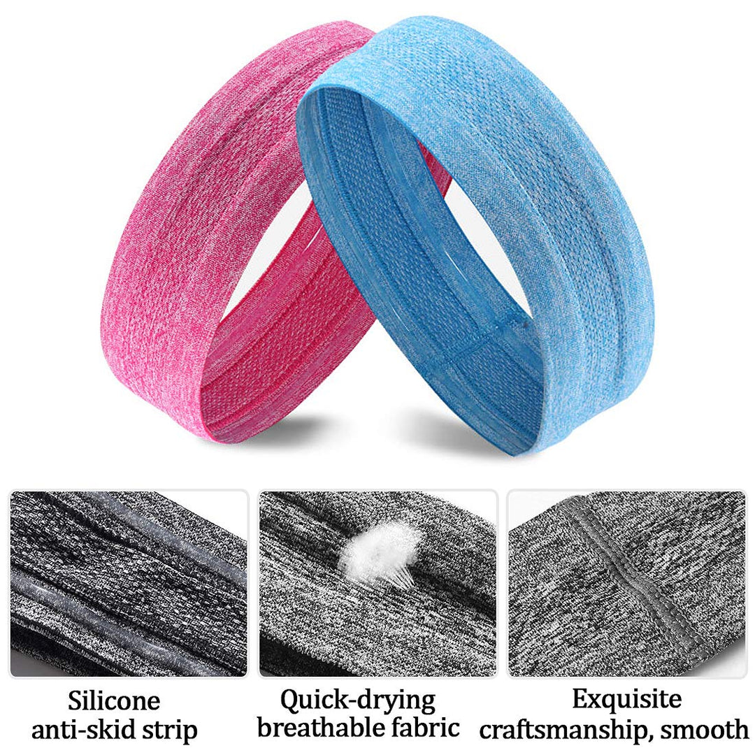 Sweat Band Headbands for Women, Sport Athletic Headband for Yoga Running Sports Travel, Non Slip Workout Headbands,Sweatband for Women Men