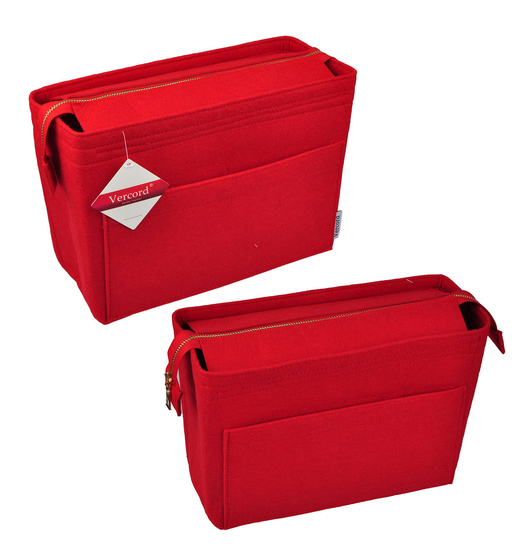 Felt Zipper Handbag Tote Purse Duffel Backpack Organizer Insert Red Large