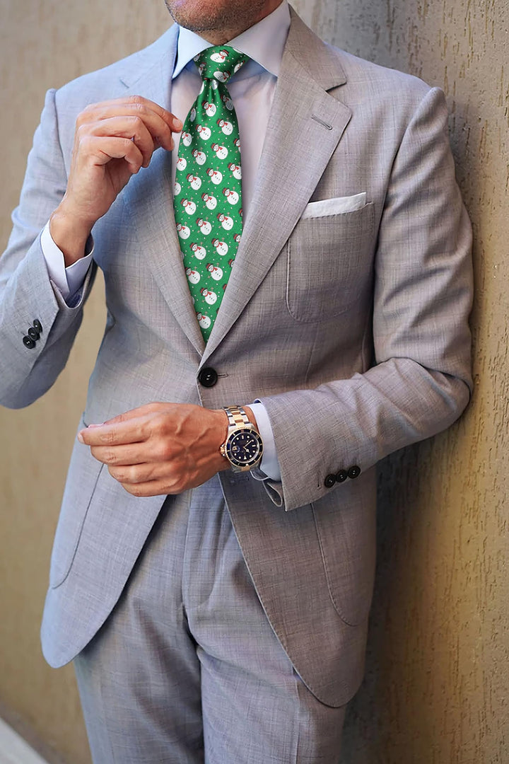 Navy Blue Tree Christmas Ties for Men Holiday Festival 