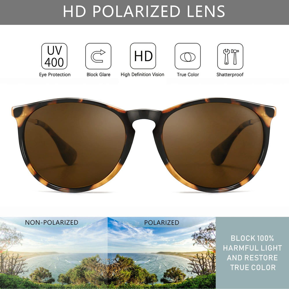 SUNGAIT Vintage Round Sunglasses for Women Men Classic 