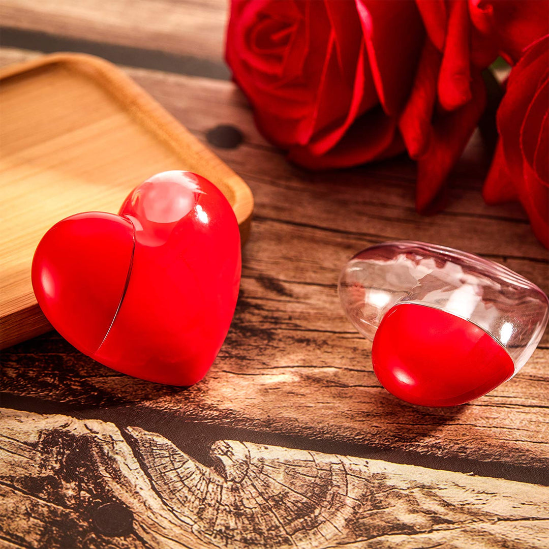 30 Pieces Valentine Heart Lip Gloss Tube Lip Gloss Containers Empty Funny Mini Plastic Lip Gloss Tube Container with 4 Pieces Plastic Funnels Valentine's Day Gifts for Women Girls DIY Cosmetics, 5 ml