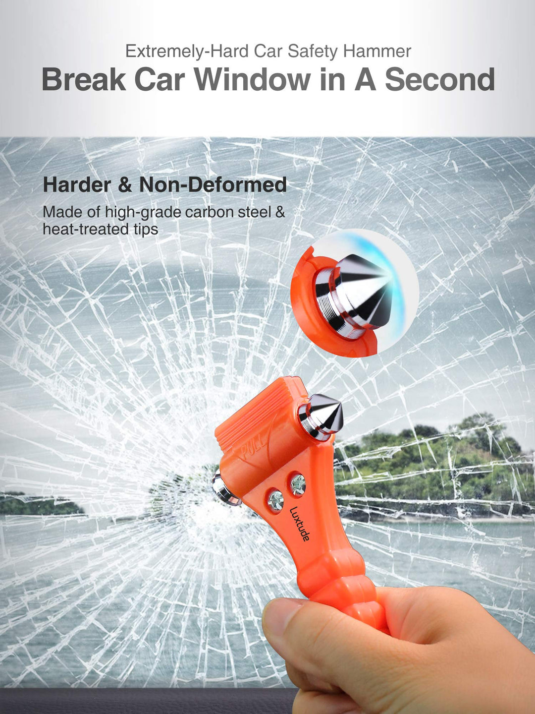 Window Breaker Seatbelt Cutter, Car Window Breaker, Glass Breaker, Auto Car Escape Tool, 2-in-1 Emergency Glass Hammer, Window Punch Seatbelt Cutter, Life Rescue Tools Kit, 2 Packs