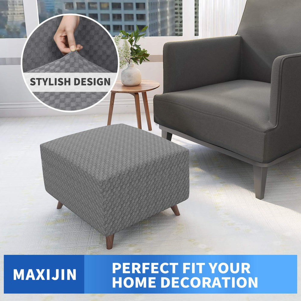 MAXIJIN Newest Jacquard Ottoman Slipcovers Folding Stor