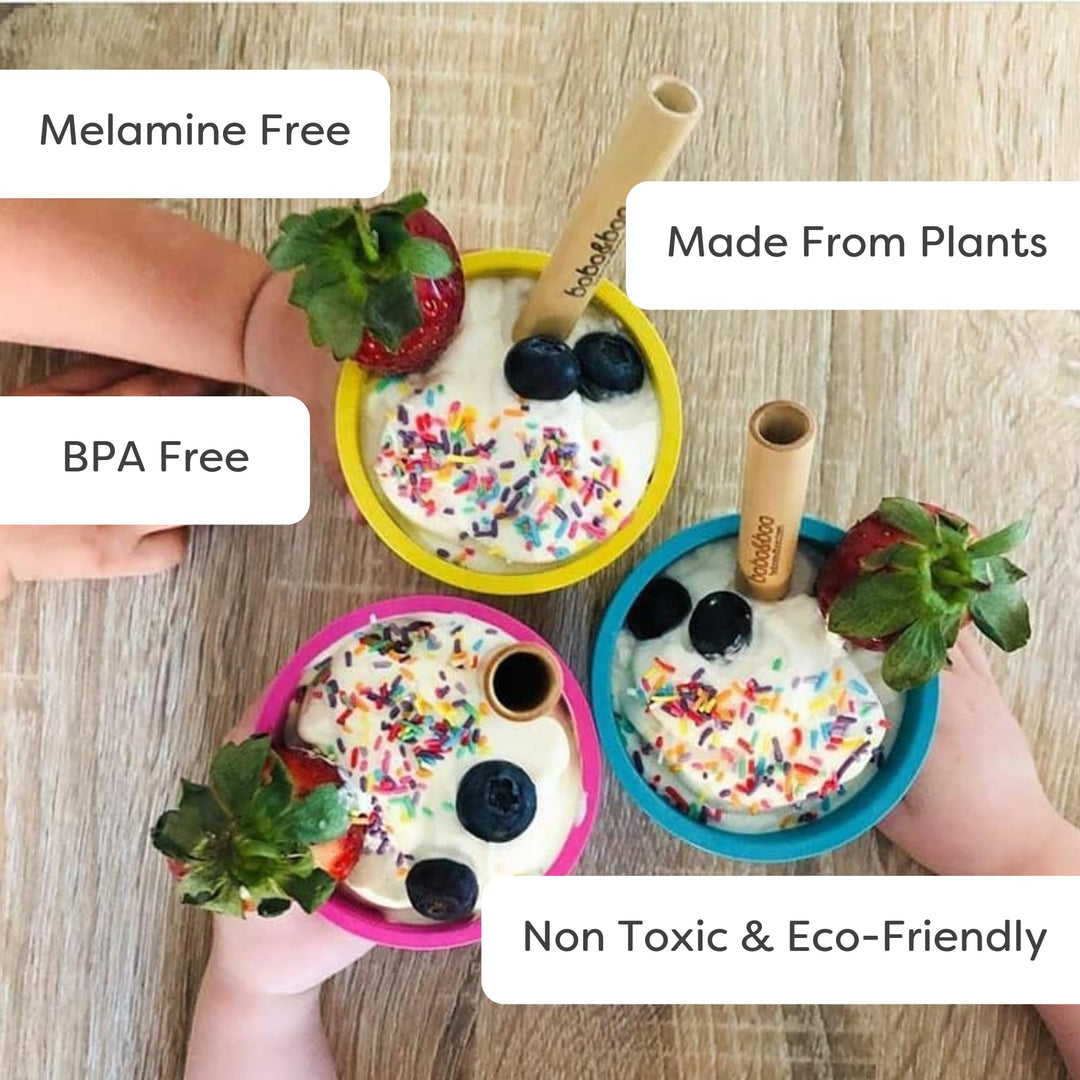 bobo&boo Cups Made From Plants – Melamine and BPA Free, Safe For Kids - Microwavable and Dishwasher Safe - Toddler Drinking Cup Set - LAGOON