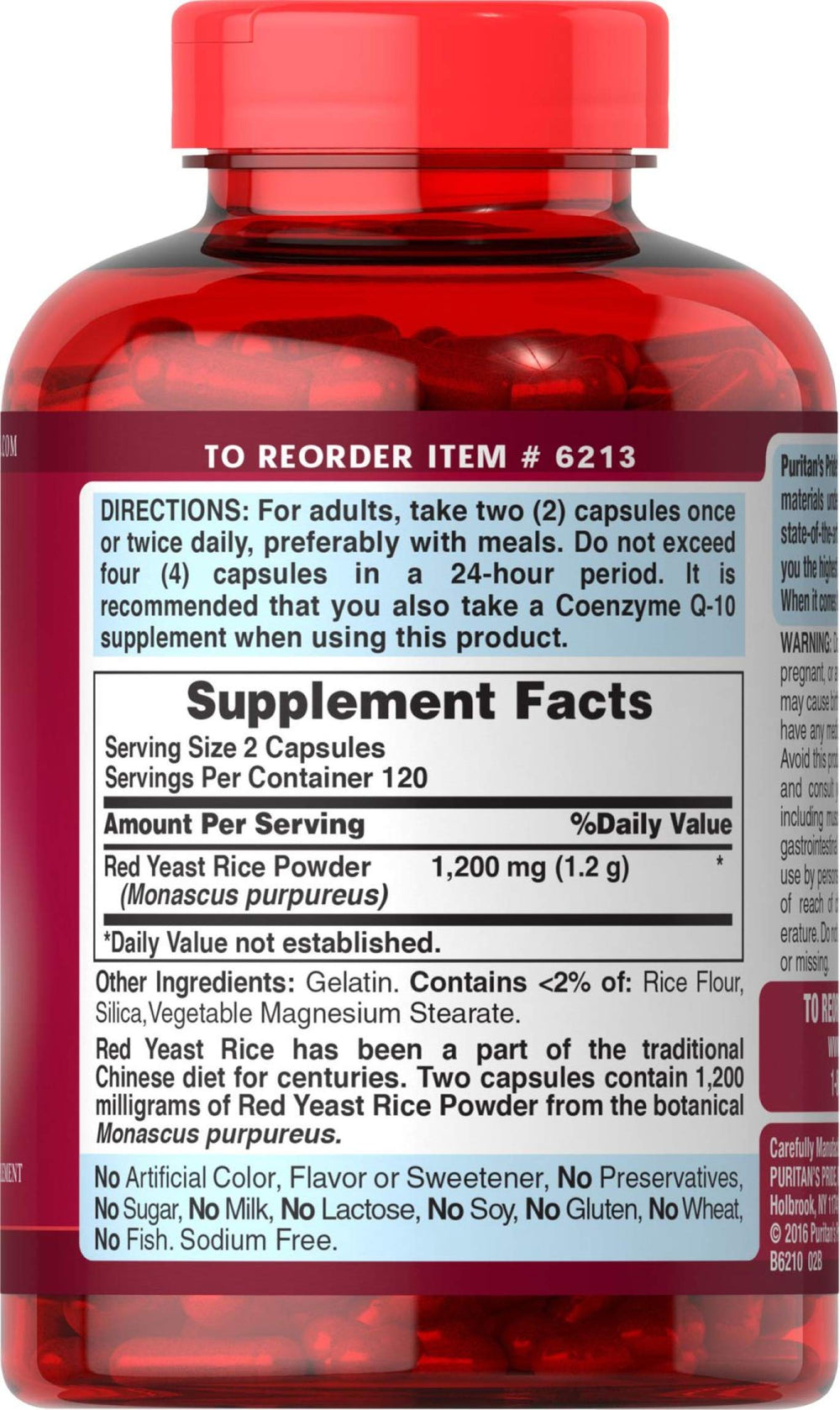 Puritan's Pride Doctors Trust® Red Yeast Rice 600mg